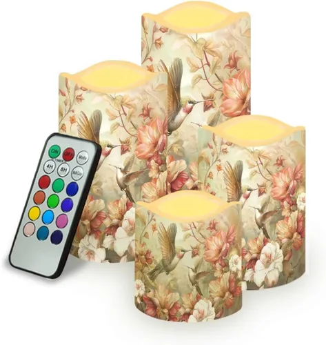 Vista 29 de Ystardream Velas sin llama de hojas tropicales con control remoto que funcionan con pilas, velas LED realistas con control remoto y temporizador