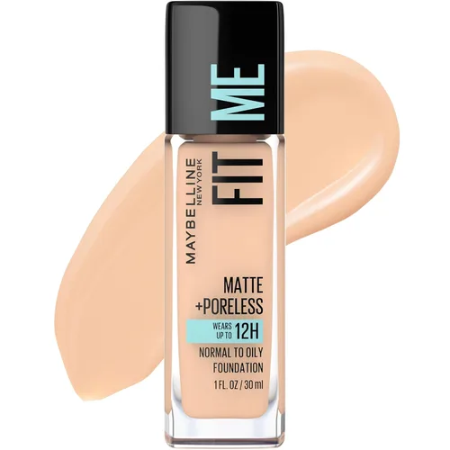 Vista 30 de Maybelline New York Fit Me Matte + Poreless Base Líquida, Formato de Bolsa, 220 Natural Beige, 1.3 onzas 220 Beige natural