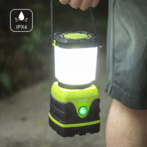 Vista 6 de Lepro Linterna LED de camping recargable de 1300 lúmenes, 4 modos de luz, banco de energía de 3600 mAh, IPX4 impermeable, linterna perfecta