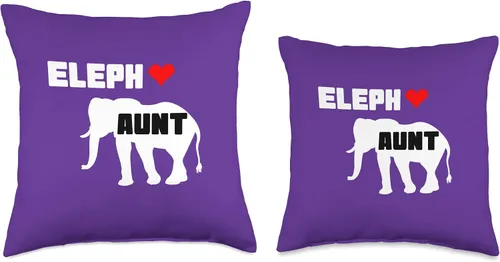 Vista 3 de Best Aunt gifts Elephant Design - Almohada para tía, 16 x 16 pulgadas, multicolor