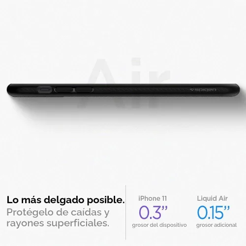 Vista 6 de Spigen Liquid Air - Funda diseñada para iPhone 11 (2019), color negro mate
