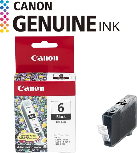 Vista 2 de Canon BCI-6 Depósito de tinta negra auténtica, compatible con iP5000, iP4000R, iP4000, i9900, i9100, i960, i950, i900D, i860, S9000, S900, MP780