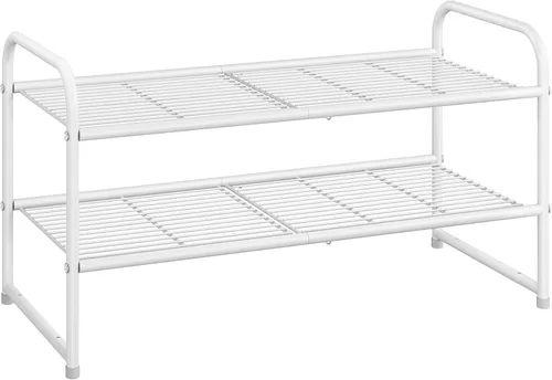 Vista 13 de Simple Trending - Zapatero apilable de 2 niveles, organizador de almacenamiento para zapatos de metal, negro