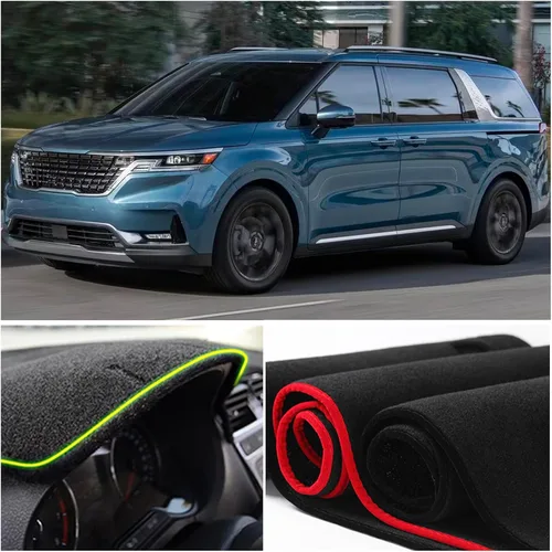 Vista 4 de Protector de tablero de interior para salpicadero Compatible con Kia Carnival KA4 Minivan LE EX SX y SX Prestige 2022 2023 2024 Protector de rayos