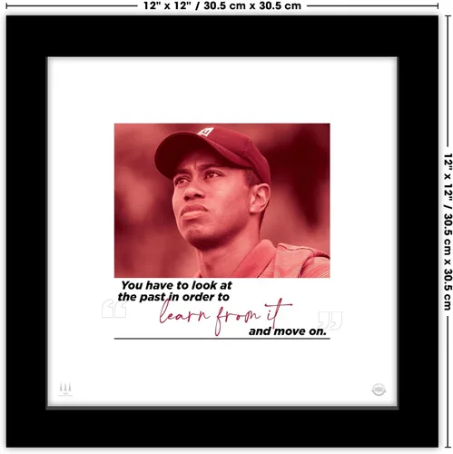 Vista 6 de Trends International Gallery Pops Tiger Woods - Arte de pared con frase "Learn from it", versión enmarcada en negro, 12 x 12 pulgadas Versión