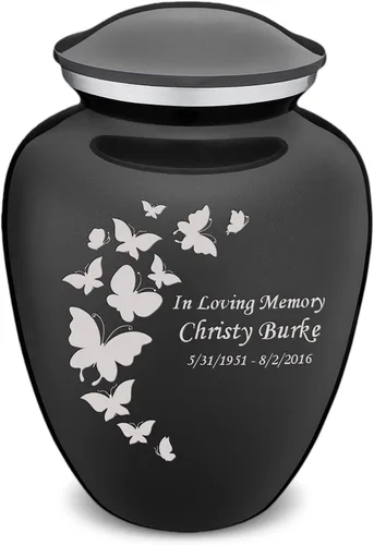 Vista 25 de Geturns Embrace Urnas de Cremación de Mariposa Personalizadas para Adultos para Cenizas Humanas I Urna Funeraria Grande Negra para Mujeres y Hombres
