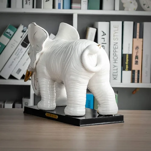 Vista 6 de Estatua china feng shui estatua de elefante de cerámica estatua de elefante Lucky Feng Shui Decoración Elefante Apertura Elefantes Animales Figurita