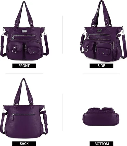 Vista 3 de Angel Kiss Bolsos de mano para mujer, bolsos de cuero sintético PU, bolsos de hombro para mujer, bolsos de bolsillo PU, Bags, Pockets