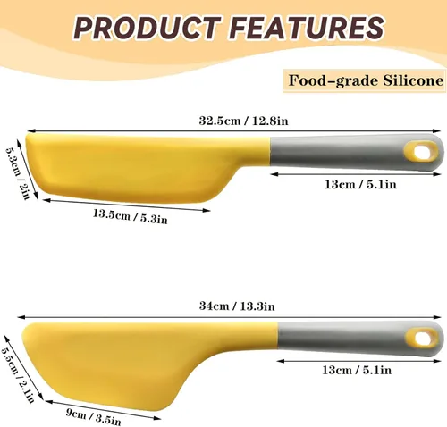 Vista 2 de Espátula de tortilla de silicona Turner, volteador de tortilla Amarillo