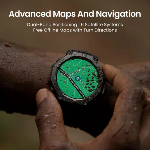 Vista 10 de Amazfit Repuesto renovado T-Rex 3 Reloj inteligente militar resistente 48mm, GPS, mapas sin conexión, resistente al agua 100m, reloj inteligente