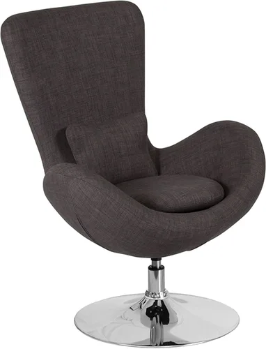 Vista 34 de Flash Furniture Egg Series Grey LeatherSoft Silla de recepción lateral Gris Leathersoft