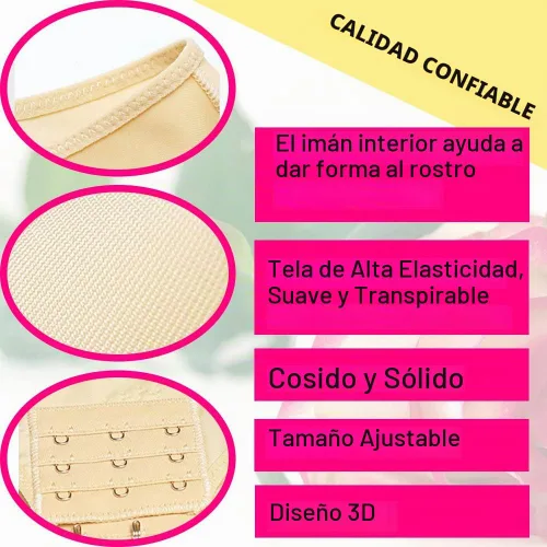 Vista 5 de Correa reutilizable para adelgazar la barbilla, cinta de elevación de la cara, máscara facial de elevación de línea V, reductor de doble barbilla