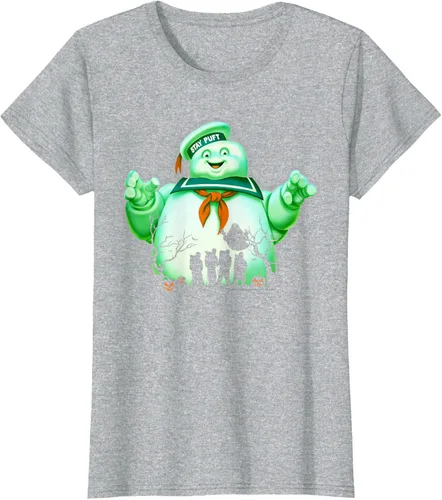 Vista 13 de Ghostbusters Marshmallow Man Group Shot Silhouette Camiseta Negro