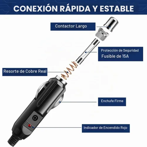 Vista 3 de Paquete de 4 encendedores de cigarrillos de 12 V, enchufe macho de 15 amperios, enchufe auxiliar de 24 V, enchufe de encendedor de cigarrillos