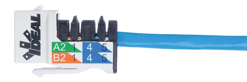 Vista 3 de IDEAL Electrical 89-751WH CAT5e Keystone Modular Jacks, blanco, 10 conectores modulares para conductores CAT5e 22-24 AWG