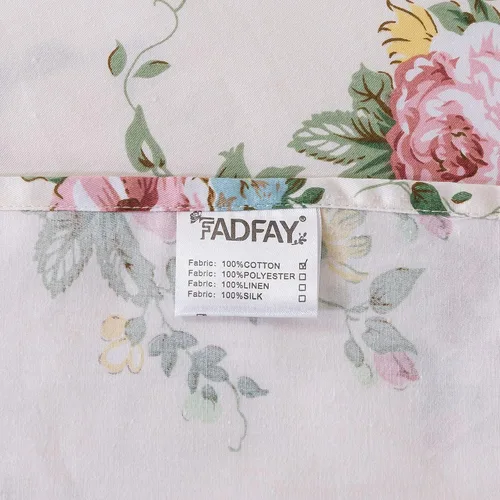 Vista 8 de FADFAY Juego de sábanas con diseño floral de rosas rosas dulces, tamaño King, romántico, de algodón súper suave con bolsillo profundo, 4 piezas