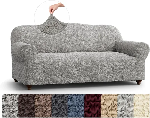 Vista 17 de PAULATO BY GA.I.CO. Funda elástica para sillón – Funda de sofá – Funda de sofá biplaza – Protector lavable de ajuste de forma de 1 pieza para Beige