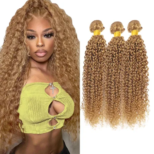 Vista 72 de 300g 1B27 Human Hair Bundles Honey Blonde Bundles Human Hair 10A Brazilian Virgin Remy Hair Extensions 8 10 12 Inch