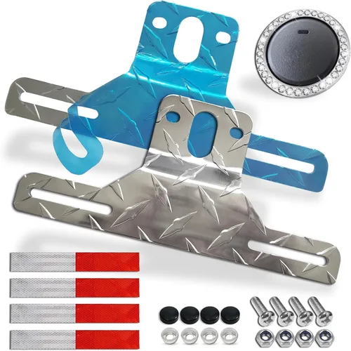 Vista 9 de FBJTDQ Marco de Soporte para Placa de Matrícula de Remolque - Soporte de Aluminio Resistente para Camiones, Remolques, RVs, Barcos, 1 Paquete
