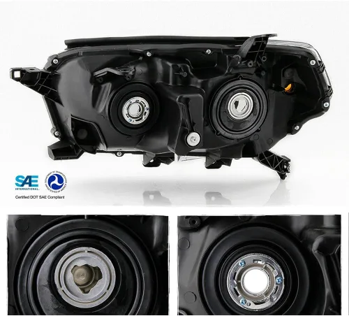 Vista 3 de Faro delantero transparente carcasa negra para Toyota 4Runner 2010