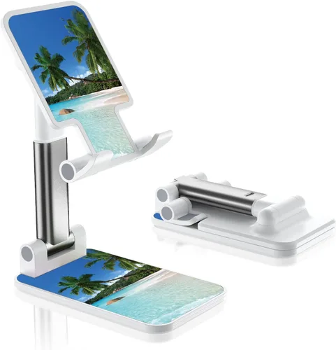 Vista 15 de Soporte de teléfono plegable para escritorio - Soporte de teléfono celular de ángulo ajustable - Adecuado para iPhone, Samsung - Flor negra