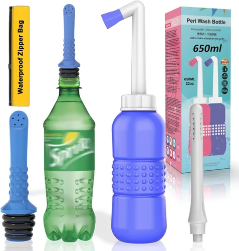Vista 18 de 2 botellas portátiles de bidé de viaje de 15.2 fl oz Peri para posparto esenciales para recuperación perineal, cuidado femenino, tratamiento
