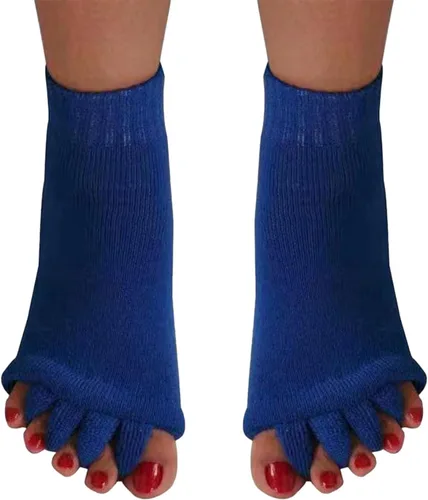 Vista 9 de Happy Feet Toe Separator Alignment Socks - Comfortable Toe Separator Socks Massage Sock – Prevent Foot Cramp and hammertoes