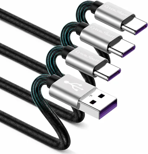 Vista 13 de [Paquete de 5 de 1 pie] Compatible con Samsung Galaxy S9 S10 S8 Plus Cable Cargador (Carga Rápida 3A), Cable Cargador TPE USB C Tipo C, USB A a Tipo