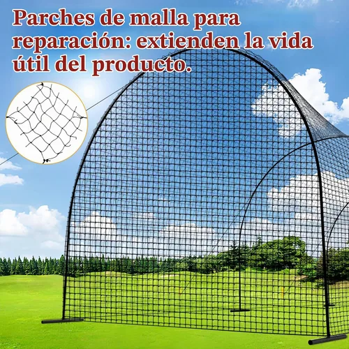 Vista 4 de RIIFRILY Portable Baseball Batting Cage Net with Sturdy Steel Frame 20FTX12X8FT/ 30FTX12FTX8FT Batting Cages for Backyard Softball Baseball