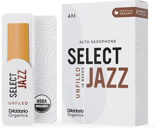 Vista 14 de D'Addario Organic Select Jazz Unfiled - Cañas de saxofón alto, selladas individualmente, 2 medianas, paquete de 3
