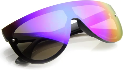 Vista 4 de zeroUV 80s Baseball Sunglasses, Mirrored Men Sports Glasses, Women Goggles for Cycling, Wraparound Visor Shield