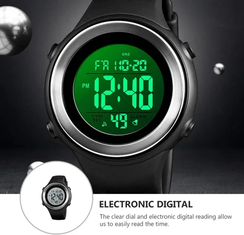 Vista 6 de Hemobllo Reloj electrónico luminoso simple del estudiante del reloj digital del reloj del deporte impermeable
