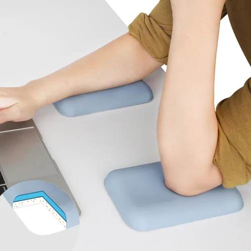 Vista 10 de Leolee Almohadillas ergonómicas negras con espuma viscoelástica y base antideslizante, para aliviar el dolor de codo y muñeca para computadora
