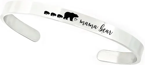 Vista 17 de SM Design Pulsera de mamá oso regalo para mamá con cachorros, día de San Valentín, cumpleaños, cantidad personalizada de cachorros, regalo para mamá