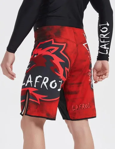 Vista 5 de LAFROI QJK01 - Pantalones cortos de boxeo para hombre con cordón y bolsillo