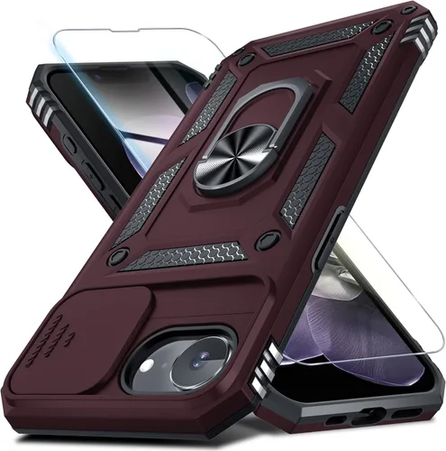 Vista 166 de Janmitta Funda para iPhone 8 Plus/7 Plus/6 Plus, Cubierta de Teléfono con Cubierta Deslizante Integrada para Lente de Cámara + Protector