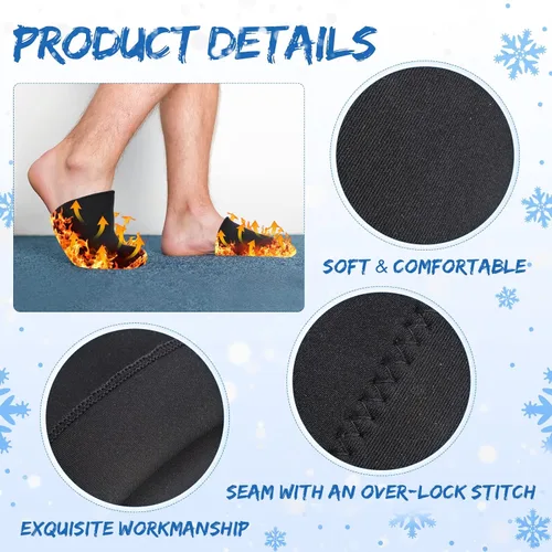 Vista 5 de Zhanmai 2 pares de 0.118 in de neopreno para dedos de los pies, calentadores negros, botines térmicos para los pies, calcetines de baño de hielo