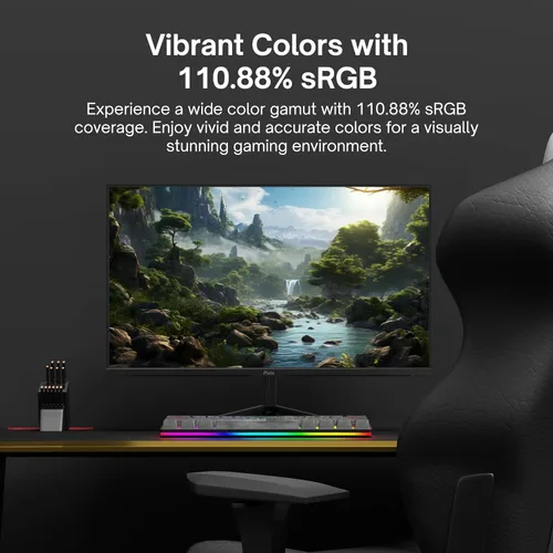 Vista 6 de Pixio PX248 Prime V2 Negro 24 pulgadas 180Hz Frecuencia de Actualización FHD 1080p Resolución Panel Fast-IPS 1ms GTG Tiempo de Respuesta