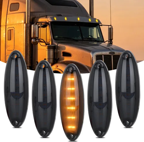 Vista 8 de Nilight Luz de Marcador Lateral Ovalada de 2.5 Pulgadas 10PCS Ámbar 2 Diodos LED Luces de Guardabarros y Separación de Remolque Impermeables