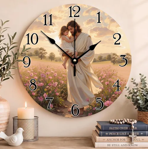 Vista 121 de Reloj con versículo bíblico con citas de Jesús, relojes de 0929Regalos Cristianos (2)