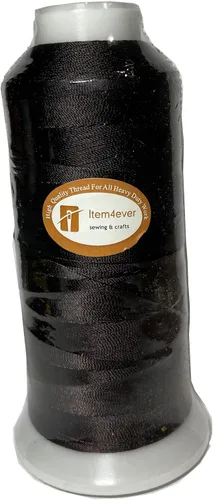 Vista 4 de Hilo de poliéster resistente a los rayos UV para tapizado de piel exterior, marca ITEM4EVER, Negro, S
