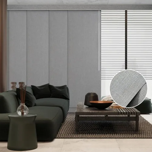 Vista 15 de Graywind - Paneles deslizantes manuales 100% opacos con control de varilla, persianas de privacidad para ventanas de patio, puertas corredizas