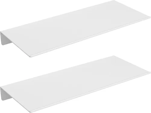 Vista 18 de Danpoo Pequeño estante flotante para almacenamiento en la pared, mini estante de exhibición para coleccionables, estante de pared de metal para Negro