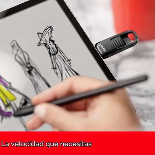 Vista 4 de SanDisk Unidad flash USB tipo C Ultra Slider de 64 GB - Hasta 300 MB/s, USB 3.2 Gen 1, conector retráctil - SDCZ480-064G-G46
