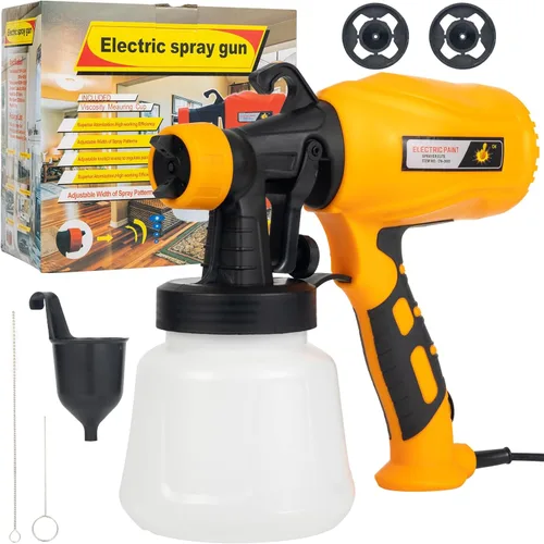 Vista 7 de Avsty Pistola pulverizadora de pintura eléctrica, pulverizador HVLP de 850 W de alta potencia con contenedor, boquillas y patrones de pulverización
