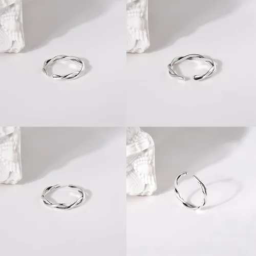 Vista 36 de CANDYFANCY Anillo de nudo celta de plata de ley 925 abierto para el dedo medio nudillo para mujer, tamaño ajustable 4-7