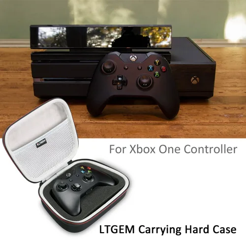 Vista 2 de LTGEM EVA Hard Case for Xbox OneXbox One SXbox One X Controller, Mesh Pocket Fits Plug & Cables - Travel Carrying Portable Storage Bag