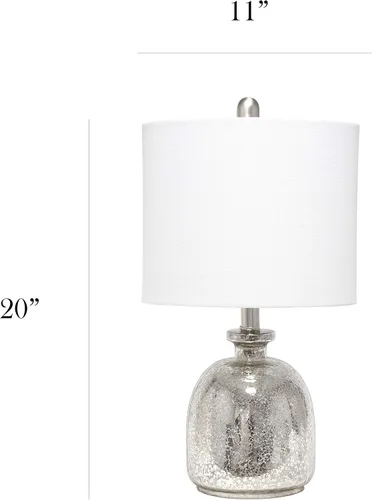 Vista 2 de Elegant Designs LT3335-MUR Lámpara de mesa de cristal texturizado, mercurio (paquete de 4)