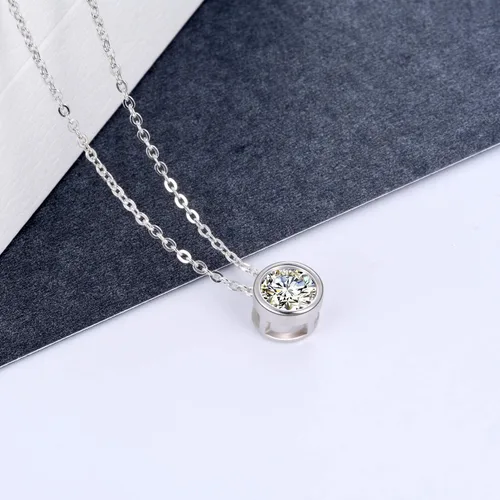 Vista 3 de Collar de plata de ley 925 con circonita para mujeres, adolescentes y niñas