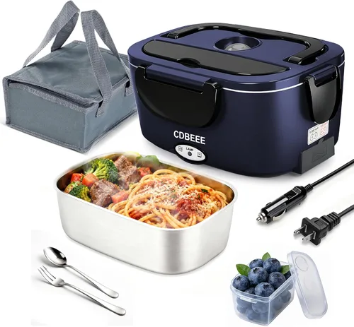 Vista 9 de Fiambrera eléctrica, calentador de alimentos portátil 1.5L para Negro